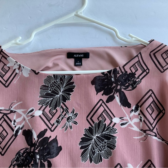 Alfani blouse, rose and black. Large. - Picture 3 of 7